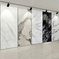 Panneau mural en bambou et charbon de bois PETG, panneau mural en marbre 3D, panneau mural pour la maison - Panneau de séparation de douche en plastique et pierre imperméable