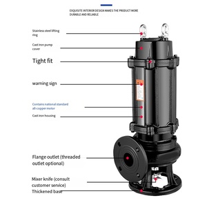 Factory Submersible Sewage <b>Pump</b> Centrifugal 380v Sump <b>Pump</b> Cast Iron Submersible Sewage <b>Pump</b> - Product Image 2
