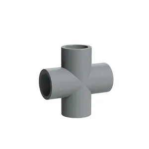 Proveedor fiable de accesorios de tubería de codo, Conector de tubo de 4 vías, accesorio de tubería CPVC CROSS