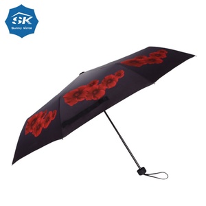 High Quality 3-Folding UV Protection Umbrella Set Promotional Manual UV Three Folding One Layer Foldable Gift Idea - Product Image 3