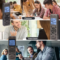 Dictaphone rechargeable de 32 Go Enregistreur vocal numérique à haute sensibilité pour les conférences