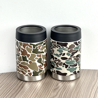 Refroidisseur de canettes 12oz en acier inoxydable 304 camouflage, double paroi isolée sous vide, support de canettes de bière anti-transpiration pour l'extérieur