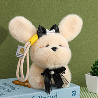 Stock d'usine, vente en gros personnalisée : Adorable poupée en peluche chien diamant, porte-clés de dessin animé pour animaux de compagnie, ornement suspendu pour cadeaux de couple