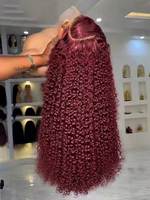 Perruque bouclée Pixie CURLY PIXIE Burgendry Golden Lover Burmese Curls 5*5 4*4 100% Cheveux Humains Brésiliens Couleur Marron Perruque Pixie Bouclée 13x4 Lace