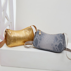 PU cuir Hobo sacs 2025 nouveau <span class=keywords><strong>Smartphone</strong></span> sac serpent-impression épaule sac à main serpent sous les bras femmes sac - Product Image 3
