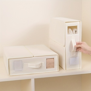 4 cái không dệt tấm hộp lưu trữ với nắp tầm nhìn cửa sổ, tổ chức, nhà tủ quần áo Hộp lưu trữ, có thể gập lại - Product Image 3