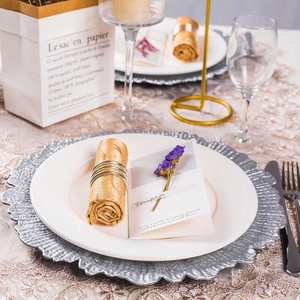 Platos Base Decorativos de Plástico Irrompible de 13 Pulgadas, Color Rosa Arrecife, para Decoración de Bodas y Fiestas Nupciales - Product Image 6