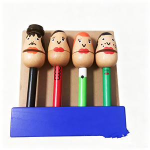 Wholesale Wooden Puppet Clapper Castanets <b>Music</b> Orff Percussion <b>Instrument</b> Early Education Cartoon Teaching AIDS for Kids - Product Image 1