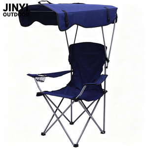 sale Oxford Camping Folding Chair Sun Shade Beach Armchairs with Canopy and Roof - Product Image 3