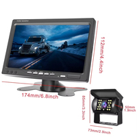 Sistema de Cámara de Visión Lateral AHD de 7 Pulgadas con Visión Nocturna de 18 IR, HD, IP68, Impermeable, Monitor de Pantalla Dividida, 12-24V, para RV/Camión/Autobús/Remolque