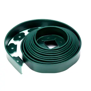 Plastic Garden Edging, Flexible 10m Lawn Edging with 30 Strong Securing Pegs, Green