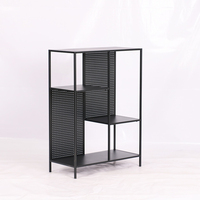 Console d'entrée moderne en acier avec rangement à 3 niveaux pour salon, mobilier de maison au design durable