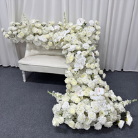 Gapura Bunga Buatan Tangan Warna Putih, Mawar Hydrangea Sutra untuk Latar Belakang Pernikahan, Kembali ke Sekolah, dan Pemotretan