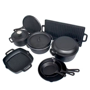 Batterie de Cuisine 9 Pièces en Fonte Noire Antiadhésive de Style Américain en Métal - Product Image 6