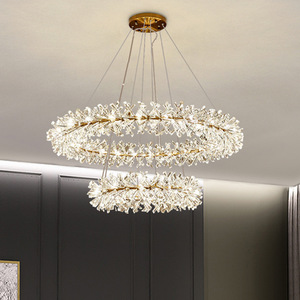 Luxury Custom Crystal Dining Table Chandelier Modern Led Ring Pendant <strong>Light</strong> <strong>Fixture</strong> for Dining Room - Product Image 5