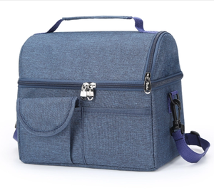 Sac à déjeuner isotherme portable personnalisé en gros, en tissu Oxford, double couche, fermeture éclair, grande capacité, imperméable - Product Image 1