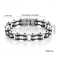 Bracelet chaîne motard punk fait main en acier inoxydable avec placage or véritable pour accessoires unisexes d'anniversaire