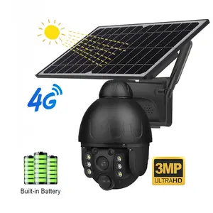 SECTEC GSM 4G tarjeta SIM 3MP 4MP Cámara IP WIFI Panel Solar batería cámara de seguridad impermeable al aire libre PTZ Cámara CCTV