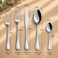 Ensemble de couverts 5 pièces en acier inoxydable argenté style Ins, finition miroir de qualité supérieure, pour la cuisine et la salle à manger modernes