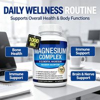Vente en gros de capsules de complexe de magnésium 90% personnalisables, soutien digestif, supplément d'énergie naturelle, fabricant de marques privées