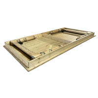 Table rustique pliante classique en bois massif de style ferme pour événements, mariages, fêtes, hôtels, banquets et salles à manger