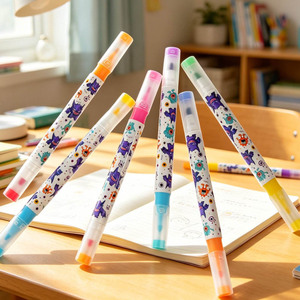 Pennarelli a Tema <span class=keywords><strong>Mostro</strong></span> che Cambiano Colore, 6 Pezzi, 12 <span class=keywords><strong>Colori</strong></span>, Doppia Punta, per Disegno Artistico Bambini, Cancelleria - Product Image 2