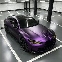 Film Vinyle Adhésif Auto-Réparant Luxe Violet Mat PVC/PET pour Voiture, Protection Peinture Originale, Sans Bulles, Décalcomanie Intérieure/Extérieure DIY