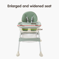 Chaise haute écologique en plastique pour bébé, pour la salle à manger, la maison et l'école, cuisine 2026, portable, 2-en-1, réglable
