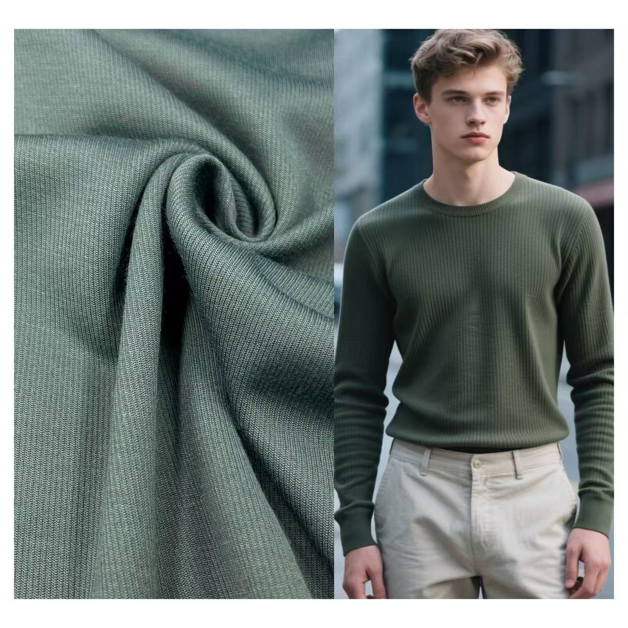 Make Order Brushed Knitted Machine Washable 215GSM 40% Merino Wool 33% for 27%Nylon Interlock Stretch Breathable Lightweight