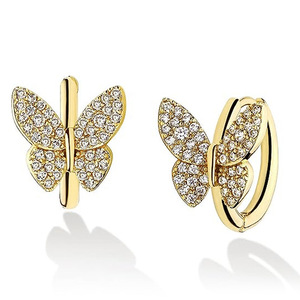 Orecchini a Farfalla con Micro Pavé per Donne, Eleganti Gioielli per Orecchie Scintillanti e alla Moda - Product Image 1
