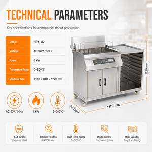 Freidora Eléctrica Industrial de Acero Inoxidable, Equipo Comercial para Freír Donuts, Termostato Ajustable, 6000W, 4 Bandejas, para Panaderí<span class=keywords><strong>a</strong></span> - Product Image 2