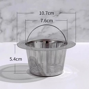 304 Stainless Steel <b>Sink</b> Filter Screen 10.7cm Diameter Anti Blocking Kitchen Drain Basket - Product Image 1