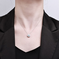 Kalung Liontin Moissanite Perak Sterling S925 Motif Kembang Api - Perhiasan Wanita untuk Pesta, Pernikahan, dan Ulang Tahun