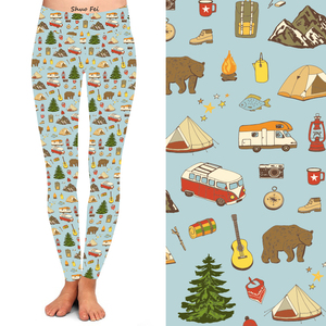 <strong>Women</strong> High Waist Yoga Leggings <strong>Wilderness</strong> Camping Print Slim Fit Tights Nature Adventure Graphic Workout Pants Activewear - Product Image 2