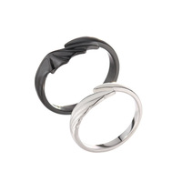 Bijoux design en gros Aile romantique OpenRings pour Couple S925 Sterling Silver Demon Angel Plain Finger Rings