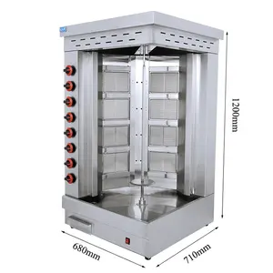 Gas Kebab Machine Maker Roestvrij Staal Commerciële Doner Kebab Machine 4 Brander Vlees Product Maken Van Machines