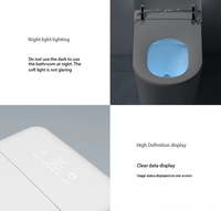 Toilette intelligente moderne de luxe avec télécommande, bidet automatique, siège chauffant, double chasse d'eau, siphon en P, design en céramique à poser au sol