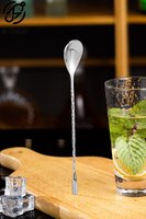 Cuillère à mélanger à long manche en acier inoxydable, accessoires de bar en métal, vente directe usine