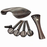Ebony Violin Parts Pegs Tailpiece Chin Rest End Pin Tuning Pegs Violin Fittings Violin Parts Accessories Set