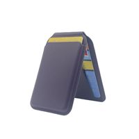 Portefeuille en cuir végétalien anti-RFID avec support magnétique à charnière amortie et porte-cartes, compatible avec les supports magnétiques pour cartes