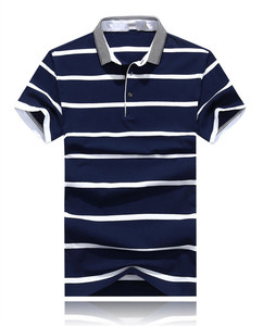 Mùa Hè Sợi Nhuộm Sọc Polo Áo Sơ Mi Ngắn Tay Áo Sọc Người Đàn Ông Giản Dị Của <span class=keywords><strong>T</strong></span>-Shirt <span class=keywords><strong>T</strong></span>ùy Chỉnh Camisa Hombre Cá Nhân Người Đàn Ông Của <span class=keywords><strong>T</strong></span>-Shirt - Product Image 3