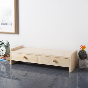 Multifunctional Computer <b>Stand</b> 50.3cmx19.5cmx13cm Pine Wood <b>Desktop</b> Storage Rack For Laptops Office Use - Product Image 2