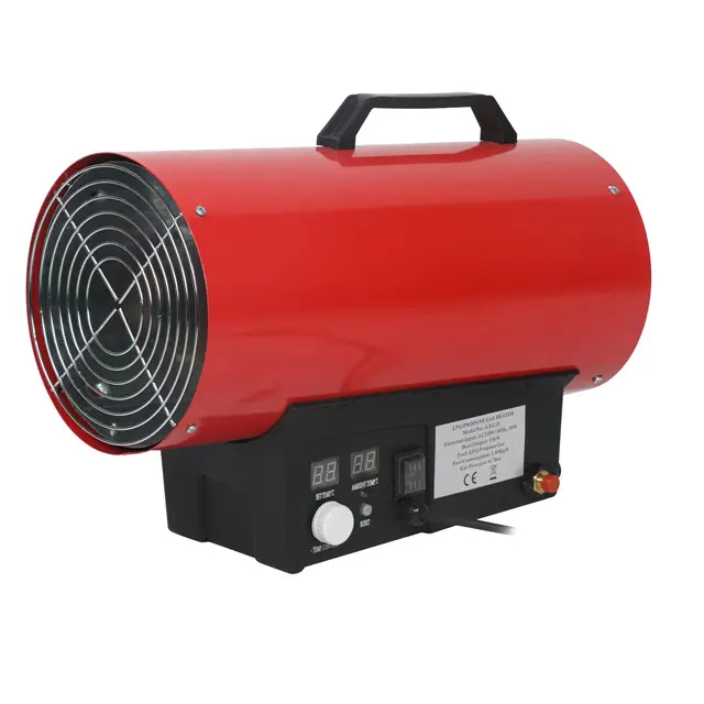 Industrial calentador de ventilador 15kW 51200btu Lpg gas espacio calentador de aire
