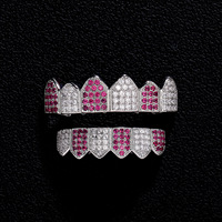 Grilles dentaires Hip Hop en gros, brillantes, avec diamants CZ, zircone cubique glacée pour hommes, bijoux de chaîne de corps tendance