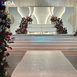 LEDA Simple <b>White</b> <b>Mirror</b> Acrylic Hanging Flower Large Events Backdrop Arch for Wedding - Product Image 1