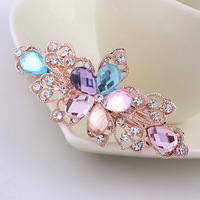 Barrette à cheveux en cristal de fleur, pinces à cheveux en strass, accessoires de cheveux ornés de bijoux