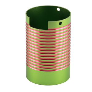CNC Machined Aluminum Alloy Two Tone Anodized Red and Green <strong>Heat</strong> <strong>Dissipation</strong> Sleeve Precision Turning Housing for LED Light - Product Image 1