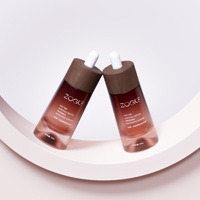 Flacon d'huile essentielle 30 ml en verre cosmétique au design unique de fond volcanique, finition mate, avec compte-gouttes à anneau en bois