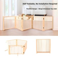 Barrière pliable en bois pour animaux de compagnie, directement de l'usine OEM, personnalisable, pour petits chiens et chats, séparateur de pièce, clôture pour animaux