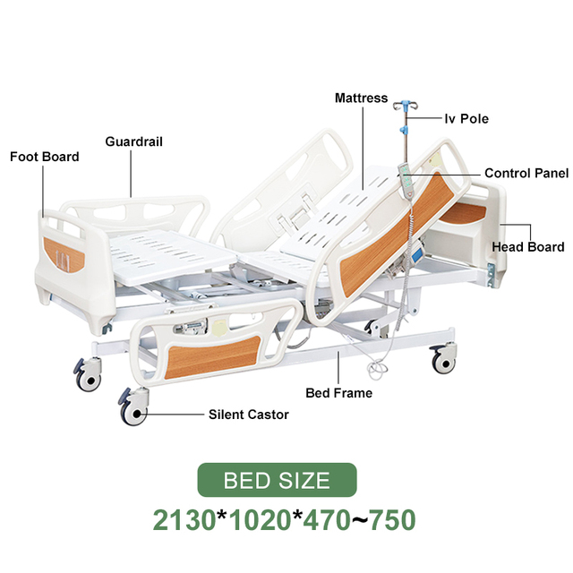 Durable Hydraulic Smart Electric Hospital Patient Nursing Bed 3-in-1 Function Easy Cleaning Lifting YD Brand 1 Year Warranty